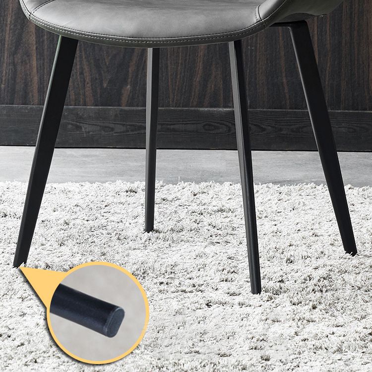 Modern Leather Restaurant Side Chair Solid Back Dining Chair (Set of 2) Clearhalo ' kitchen&dining_furn' 'Dining Chairs' 'Dining Tables & Seating' 'dining_chair' 'furn' 'furn_dining_chair' 'Furniture' 'furniture_dining_chair' 'Kitchen & Dining Furniture' 'kitchen' 1200x1200_fd97e1b0-92f0-48c4-9058-d66db2046080