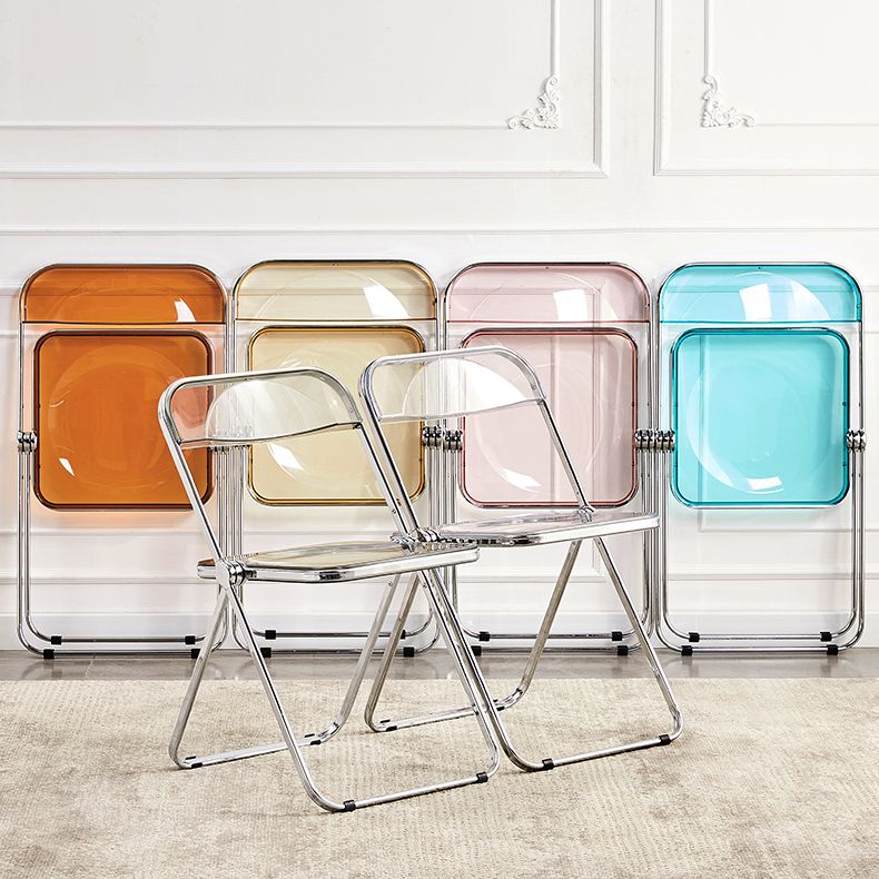 Metal Modern Dining Chair Indoor Folding Open Back Dining Side Chair Clearhalo ' kitchen&dining_furn' 'Dining Chairs' 'Dining Tables & Seating' 'dining_chair' 'furn' 'furn_dining_chair' 'Furniture' 'furniture_dining_chair' 'Kitchen & Dining Furniture' 'kitchen' 1200x1200_fd985c67-6cde-4be2-8a27-d5243acaa2ae