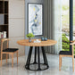 1/3/5 Pieces Modern Dining Set Solid Wood Round Table with Leather Chairs