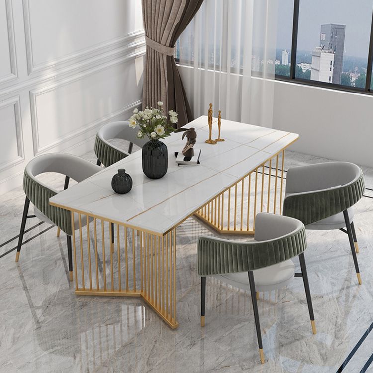 Glam 1/5/7 Pieces Dining Set Rectangle Stone Dining Table for Dining Room Clearhalo 'Dining Room Sets' 'Dining Tables & Seating' 'dining_room_set' 'furn' 'furn_dining_room_set' 'Furniture' 'furniture_dining_room_set' 'Kitchen & Dining Furniture' 1200x1200_fd99c296-b79a-4274-9a51-785f2f38febd
