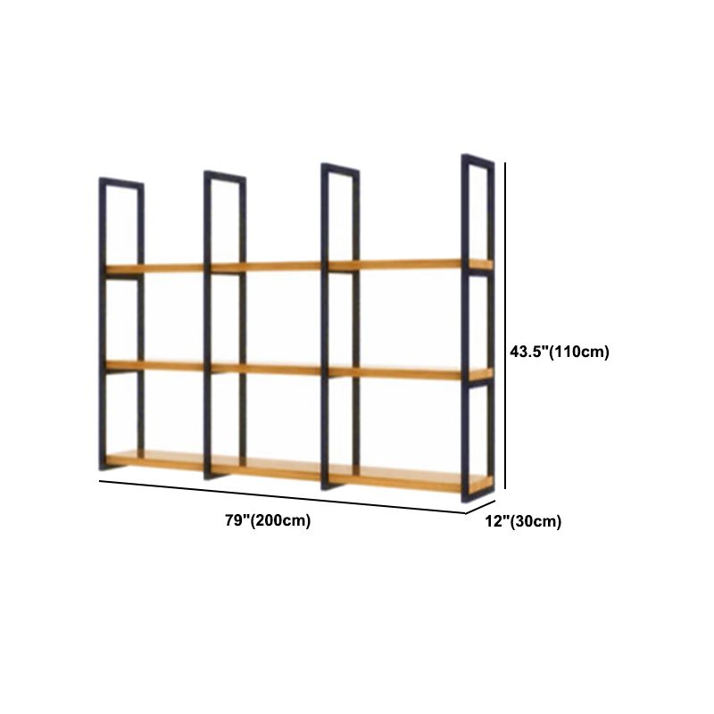 Industrial Wooden Storage Bookshelf Wall Mounted Bookcase with Rectangle Shelves Clearhalo 'Bookcases' 'furn' 'furn_bookcases' 'Furniture' 'Office Furniture' 1200x1200_fd99c722-8b45-4102-9db0-7ae5316ffcd9