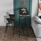 Industrial Iron Bar Table Faux Marble Specialty Top 41.3"H Bistro Table with Footrest Clearhalo 'Bar Furniture' 'Bar Tables' 'bar_tables' 'furn' 'furn_bar_tables' 'Furniture' 'furniture_bar_tables' 'Kitchen & Dining Furniture' 1200x1200_fd9b4858-7244-4b9d-865e-1be69fd46a7f