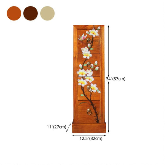 11" D Solid Wood Lingerie Chest Traditional Storage Chest Dresser with Drawers and Doors