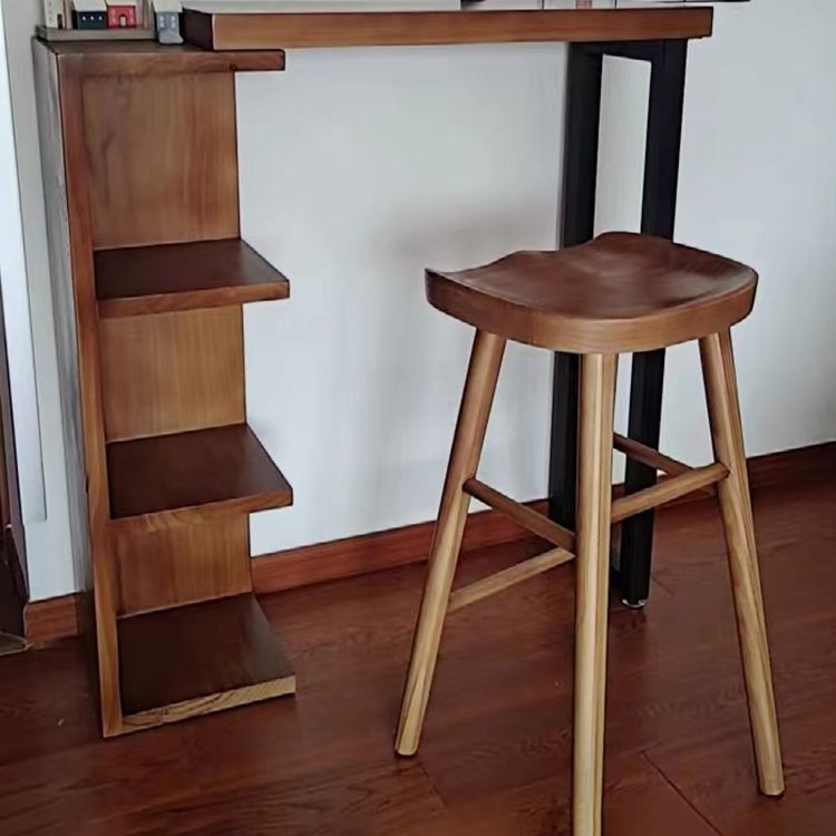 Contemporary Solid Wood Barstool Indoor Bar Stool with Wood Seat and Footrest Clearhalo 'Bar Furniture' 'Bar Stools' 'bar_stools' 'furn' 'furn_bar_stools' 'furniture_bar_stools' 'Kitchen & Dining Furniture' 'kitchen&dining_furn' 'kitchen' 'kitchen_furn' Furniture' 1200x1200_fd9c067b-8c0e-42aa-a01e-befbf28d0bcd