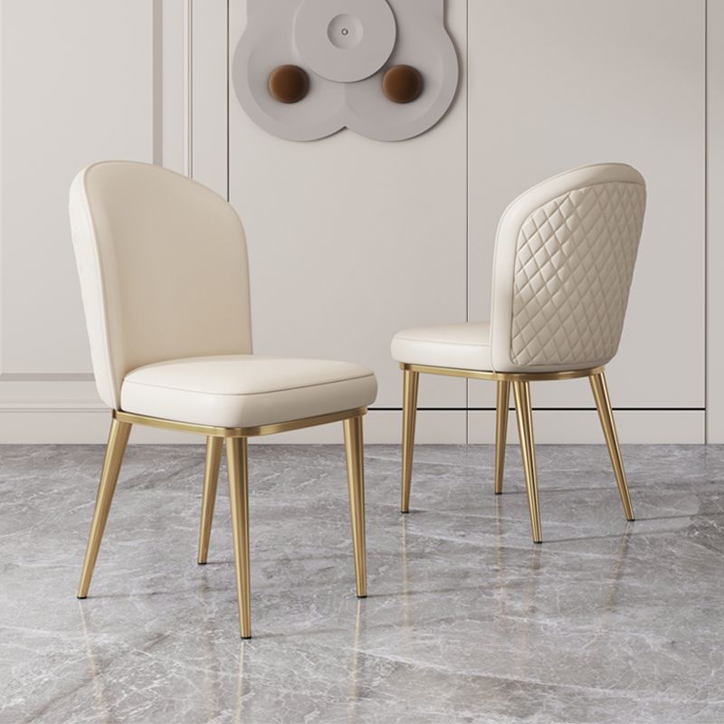 Glam Style Side Chair Leather Gold Frame Dining Chair for Home Clearhalo 'Dining Chairs' 'Dining Tables & Seating' 'dining_chair' 'furn' 'furn_dining_chair' 'Furniture' 'Kitchen & Dining Furniture' 1200x1200_fd9c1101-7c97-4067-9861-a4138080d429