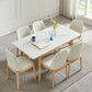 Set da pranzo rettangolare allungabile da 1/2/5/6/7 pezzi Set da tavolo in legno con piano in pietra sinterizzata