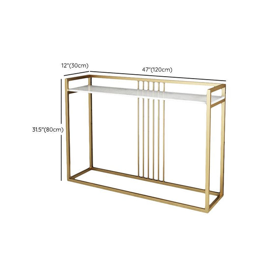 12" W Marble Console Table Glam Rectangle Accent Table for Hall