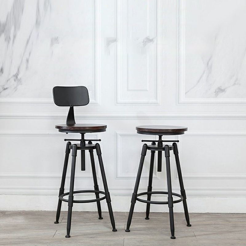 Industrial Bar and Counter Stool Adjustable Height Stool with 4 Black Legs Clearhalo 'Bar Furniture' 'Bar Stools' 'bar_stools' 'furn' 'furn_bar_stools' 'Furniture' 'furniture_bar_stools' 'Kitchen & Dining Furniture' 1200x1200_fda0f6f8-1110-4a55-a802-0c4a71aa6457