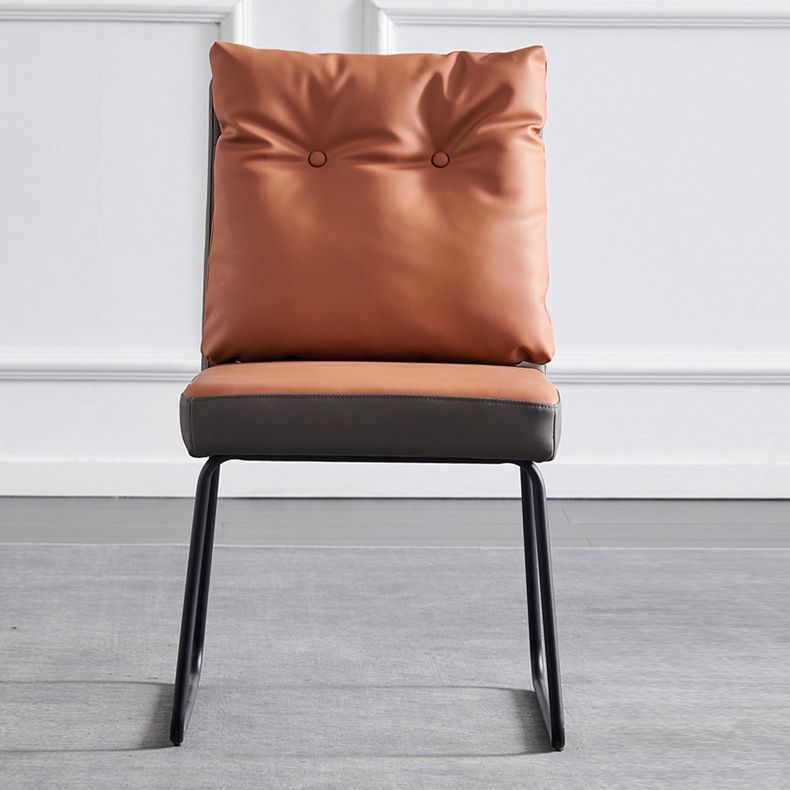 Indoor Industrial Side Chair Solid Back Metal Upholstered Dining Room Chair (Set of 2) Clearhalo ' kitchen&dining_furn' 'Dining Chairs' 'Dining Tables & Seating' 'dining_chair' 'furn' 'furn_dining_chair' 'Furniture' 'furniture_dining_chair' 'Kitchen & Dining Furniture' 'kitchen' 1200x1200_fda1aa02-d684-4936-bf80-e411c5bb6c6d