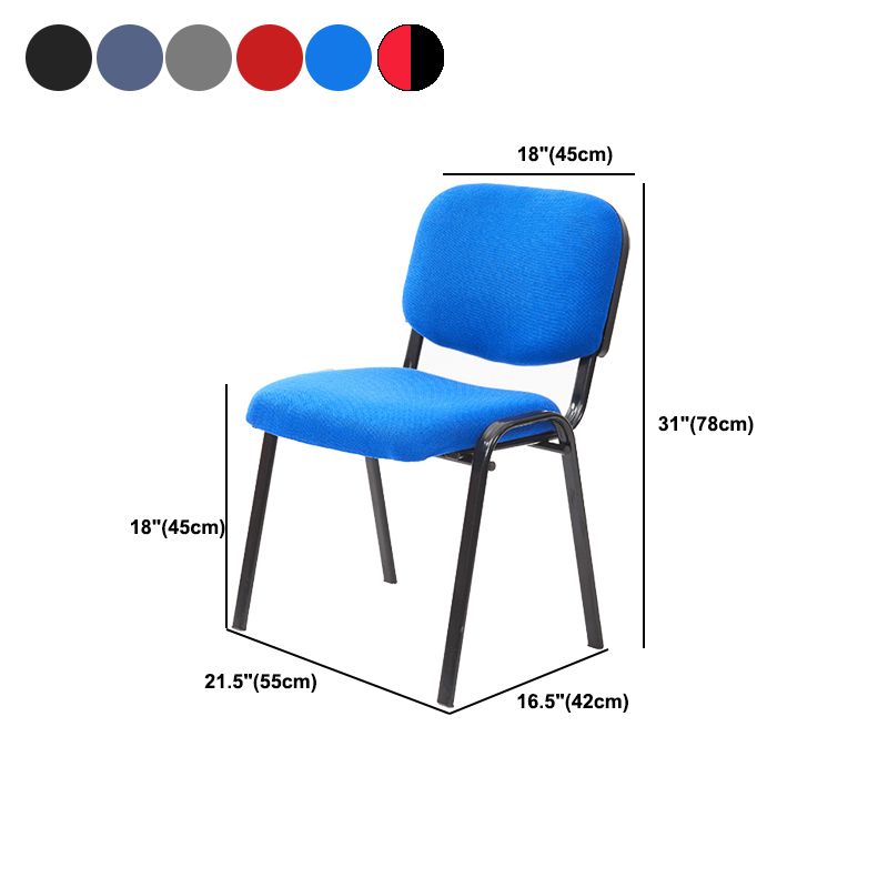 Black metal base conferentie stoel hedendaagse lage rug armloze stoel