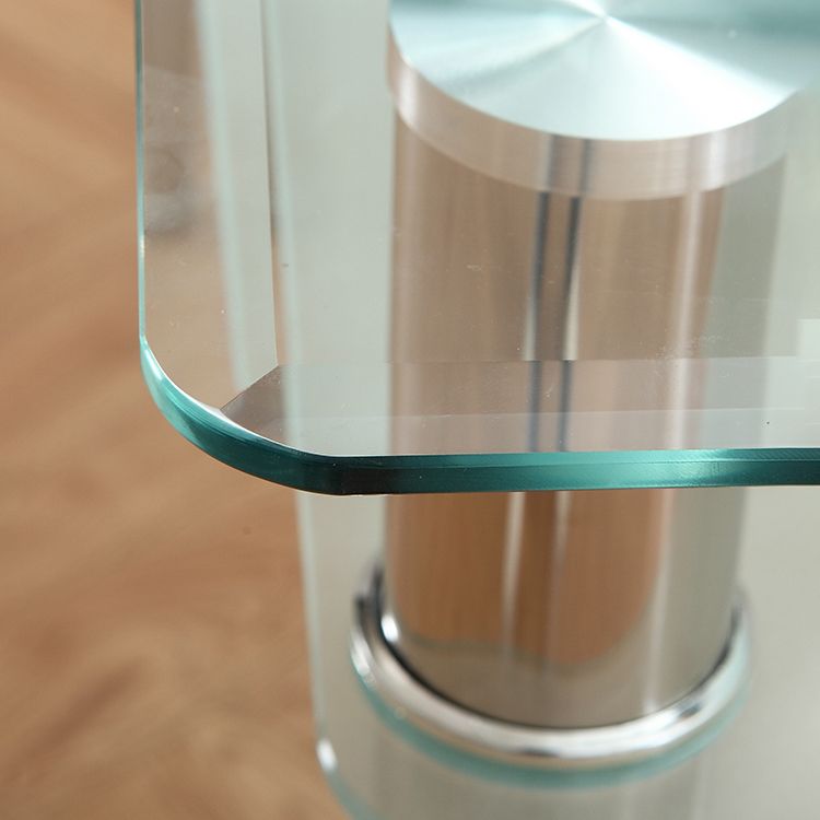 Modern Style Glass Kitchen Dining Table Clear Rectangle Table with 4 Legs for Home Use Clearhalo ' dining_table' 'Dining Tables & Seating' 'Dining Tables' 'furn' 'furn_dining_table' 'Furniture' 'furniture_dining_table' 'Kitchen & Dining Furniture' 'kitchen&dining_furn' 'kitchen' 'kitchen_dining_table' 1200x1200_fda32fdf-b7a7-4dfd-a62b-dd60c2c01cd4