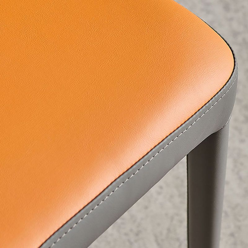 Industrial Home Side Chair Solid Back Metal Upholstered Dining Side Chair (Set of 2) Clearhalo ' kitchen&dining_furn' 'Dining Chairs' 'Dining Tables & Seating' 'dining_chair' 'furn' 'furn_dining_chair' 'Furniture' 'furniture_dining_chair' 'Kitchen & Dining Furniture' 'kitchen' 1200x1200_fda4a614-66d2-46ac-9a8c-4a9fefc6c5a1