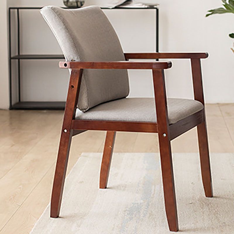 Contemporary Upholstered Solid Back Arm Chair Matte Finish Home Dining Chair Clearhalo ' kitchen&dining_furn' 'Dining Chairs' 'Dining Tables & Seating' 'dining_chair' 'furn' 'furn_dining_chair' 'Furniture' 'furniture_dining_chair' 'Kitchen & Dining Furniture' 'kitchen' 1200x1200_fda7ba46-5ca7-4e9a-9ef1-c49bf746a71d