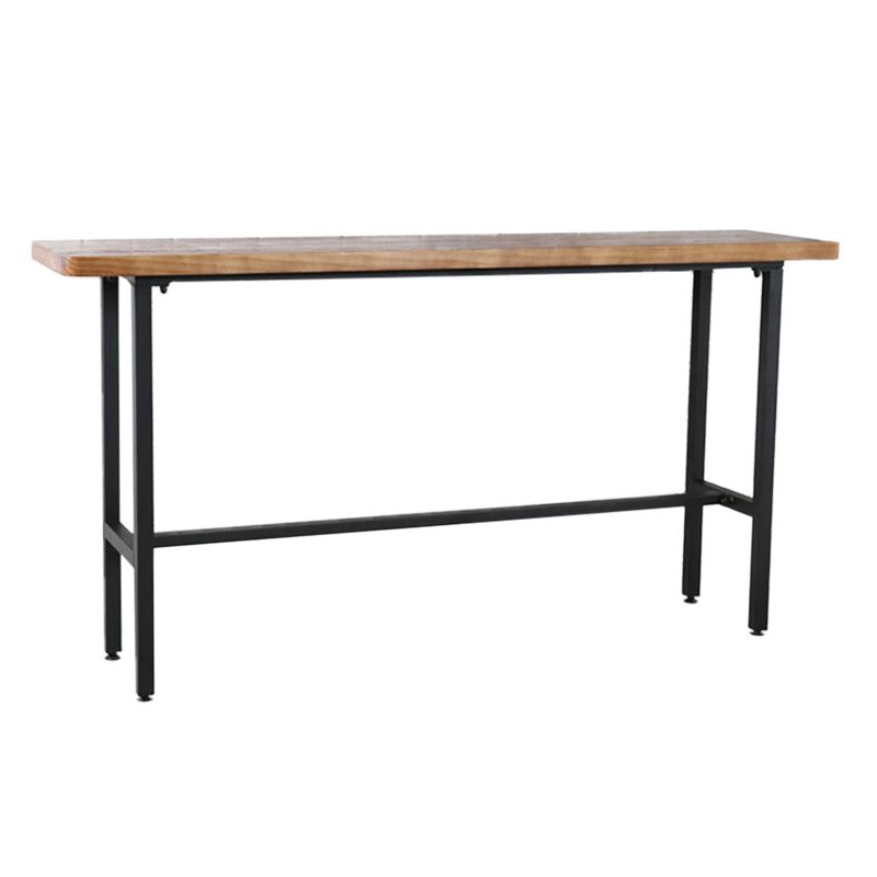 Set tavolo da pub industriale rettangolare Set tavolo da bar in legno da 1/4/7 pezzi con sgabelli marroni