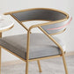Glam Style Arm Dining Chairs Gold Iron Frame Open Back Dining Side Chair
