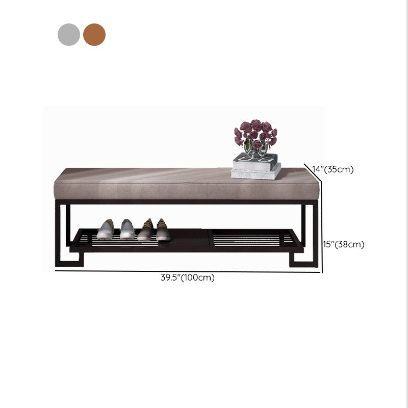 Mid-Century Modern Upholstered Bench Home Rectangle Seating Bench with Legs Clearhalo 'Benches' 'Chairs & Seating' 'furn' 'furn_benches' 'Furniture' 'Living Room Furniture' 1200x1200_fdacc4e2-8a33-42af-95bc-aab56a1b56f6