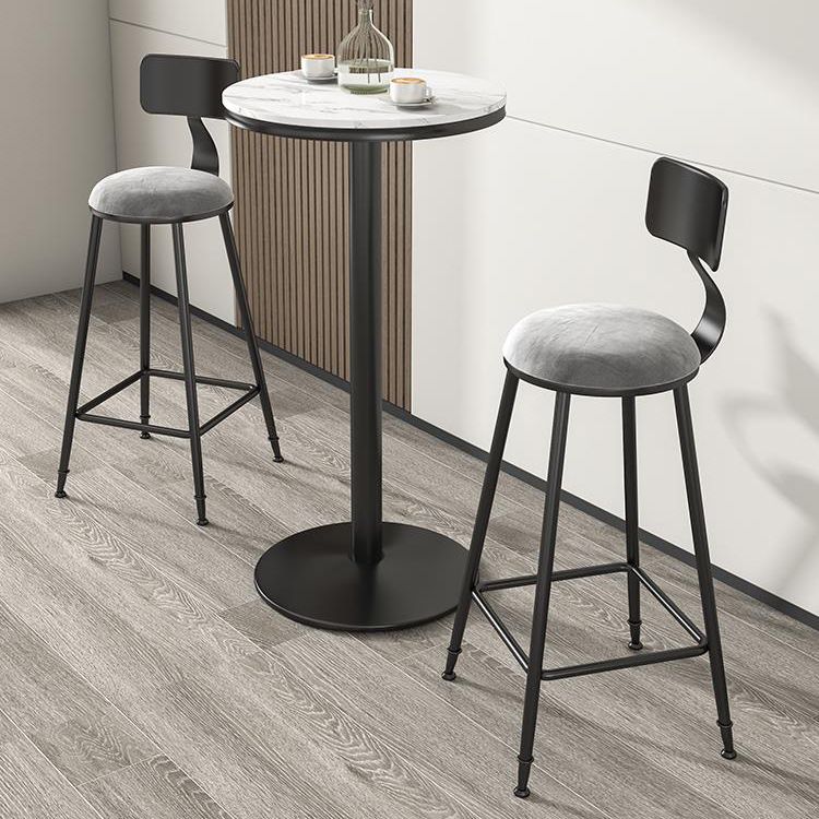 Scandinavian Low Back Footrest Barstool Matte Finish Velvet Counter Stool Clearhalo 'Bar Furniture' 'Bar Stools' 'bar_stools' 'furn' 'furn_bar_stools' 'Furniture' 'furniture_bar_stools' 'Kitchen & Dining Furniture' 1200x1200_fdacf03b-2d06-482e-8d0c-e3ba0df5731f