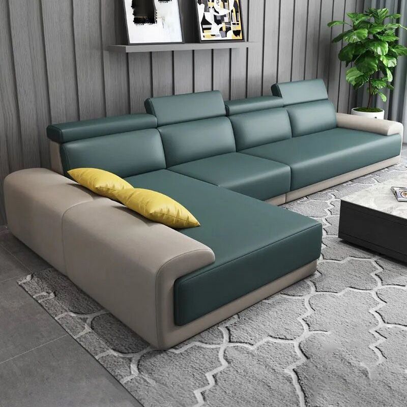 Modern Sectional with Adjustable Head Pillow and Armless for Living Room