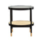 Table basse moderne en verre transparent avec rangement, ensemble de Table à cocktail ronde à 4 pieds