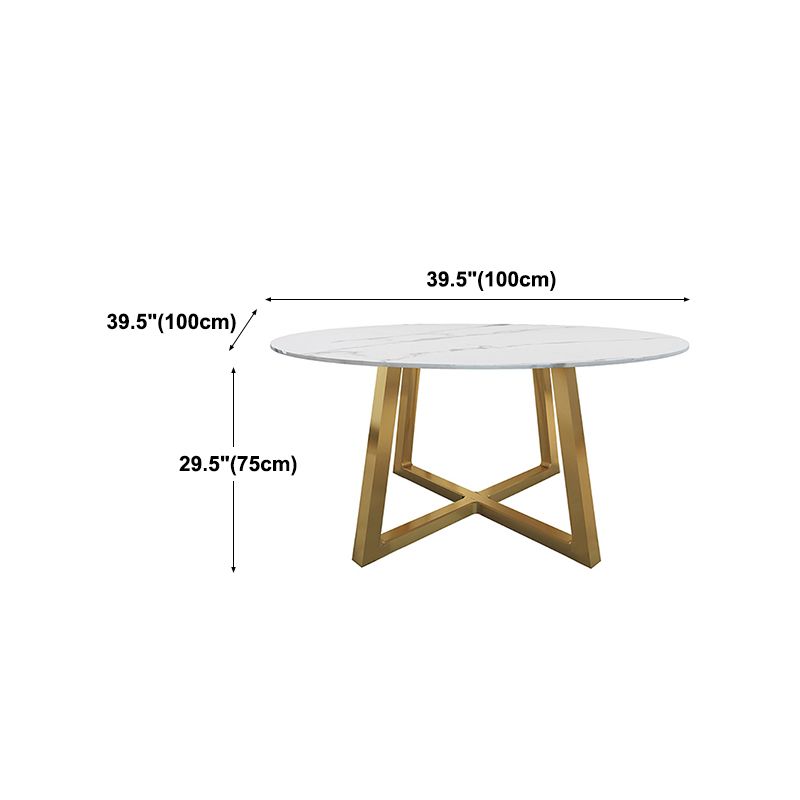 Modern Sintered Stone Dining Table Round Dinner Room Table for Dining Room Clearhalo 'Dining Tables & Seating' 'Dining Tables' 'dining_table' 'furn' 'furn_dining_table' 'Furniture' 'furniture_dining_table' 'Kitchen & Dining Furniture' 'kitchen' 'kitchen_dining_table' 1200x1200_fdb03a11-4929-45a2-bdd8-cd614d1af99a