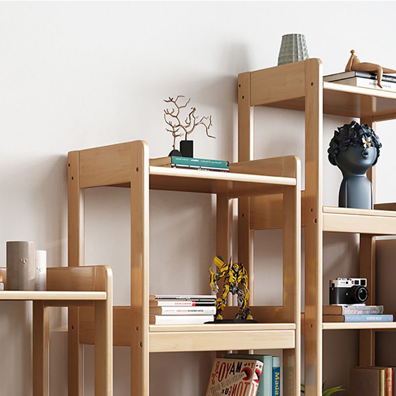 Modem Solid Wood Bookshelf Etagere Bookshelf 62.2" H X 11" W with Rectangular Shelves