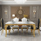 Traditional Luxury Stone Table Rectangle Stainless Steel Dining Table for Home Clearhalo ' dining_table' 'Dining Tables & Seating' 'Dining Tables' 'furn' 'furn_dining_table' 'Furniture' 'furniture_dining_table' 'Kitchen & Dining Furniture' 'kitchen&dining_furn' 'kitchen' 'kitchen_dining_table' 1200x1200_fdb19ace-5b61-48c9-8b00-d666a04dc86b