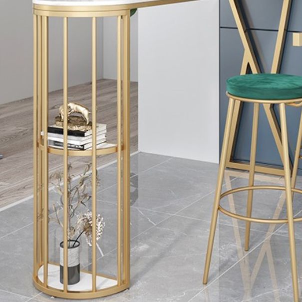 Glam Style Bar Table Stone Top Pub Table with Cabinet for Dining Room Clearhalo 'Bar Furniture' 'Bar Tables' 'bar_tables' 'furn' 'furn_bar_tables' 'Furniture' 'furniture_bar_tables' 'Kitchen & Dining Furniture' 1200x1200_fdb1aa61-f870-4756-8530-7a23352f28f5
