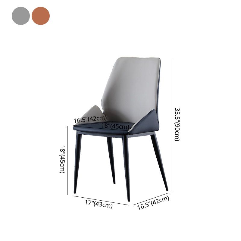 Industrial Metal Dining Room Chair Faux Leather Dining Arm Chair for Restaurant Use Clearhalo ' kitchen&dining_furn' 'Dining Chairs' 'Dining Tables & Seating' 'dining_chair' 'furn' 'furn_dining_chair' 'Furniture' 'furniture_dining_chair' 'Kitchen & Dining Furniture' 'kitchen' 1200x1200_fdb21329-2138-4c54-80f2-472e31d17961