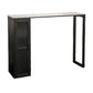 Marble Patio Bar Table with Rectangle Table Top Double Pedestal Table - 41.3" H Clearhalo 'Bar Furniture' 'Bar Tables' 'bar_tables' 'furn' 'furn_bar_tables' 'Furniture' 'furniture_bar_tables' 'Kitchen & Dining Furniture' 1200x1200_fdb24856-59f4-46d1-b4d2-b5e2832dc855