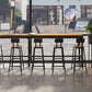 Set tavolo da bar moderno da 1/7 pezzi Tavolo da bancone rettangolare in legno di pino con sgabelli alti per bar