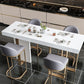 Faux Marble Top Counter Table Modern White Counter Table for Patio Use