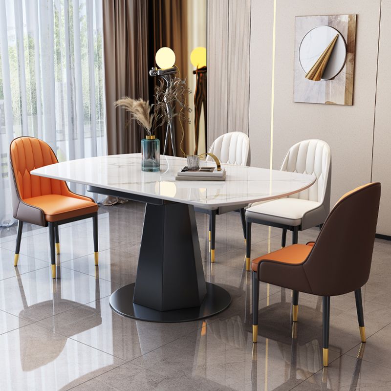 Sintered Stone Dining Table Drop-Leaf Dinner Table for Dining Room Clearhalo 'Dining Tables & Seating' 'Dining Tables' 'dining_table' 'furn' 'furn_dining_table' 'Furniture' 'Kitchen & Dining Furniture' 1200x1200_fdb489a9-8834-4822-924c-430092570783