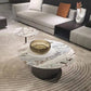 Contemporary Slate Coffee Table Round Bunching Coffee Table Sets for Living Room