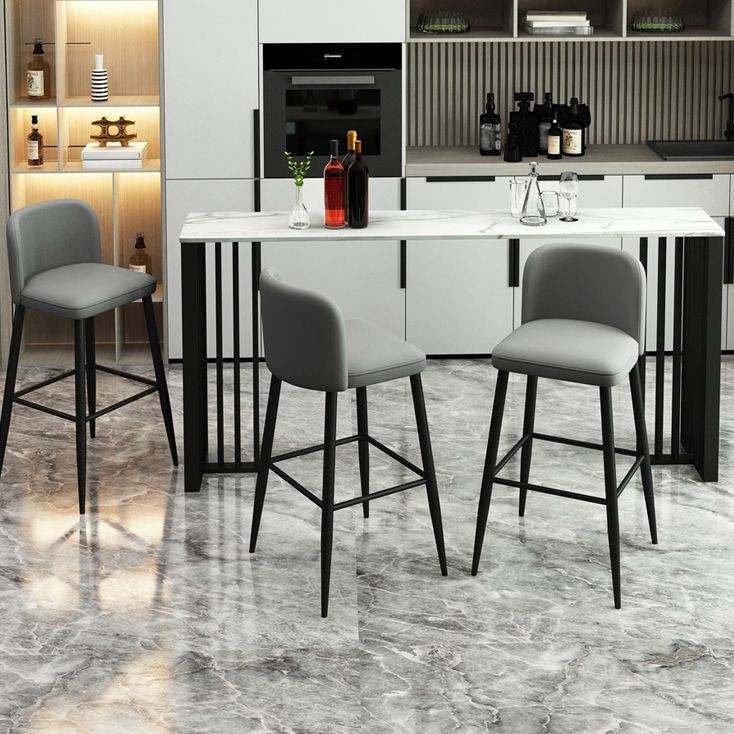 Rectangle Stone Bar Dining Table Contemporary Bar Table with Double Pedestal Base Clearhalo 'Bar Furniture' 'Bar Tables' 'bar_tables' 'Furniture' 'furniture_bar_tables' 'Kitchen & Dining Furniture' 1200x1200_fdb54bce-ca8d-4f5f-b9d0-40524c2c78f3