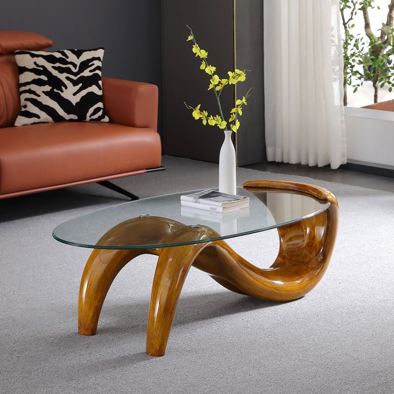 Table basse abstraite Verre contemporaine 15.7 "Table de cocktails