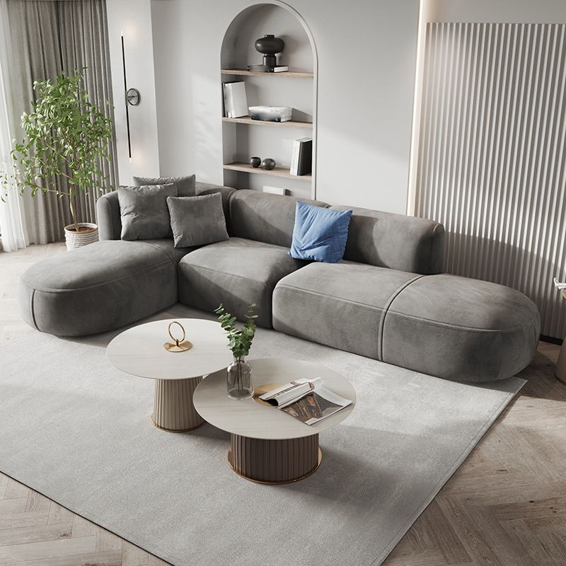 Salon gris nordique modulaire gris ultapeur carré de bras carré