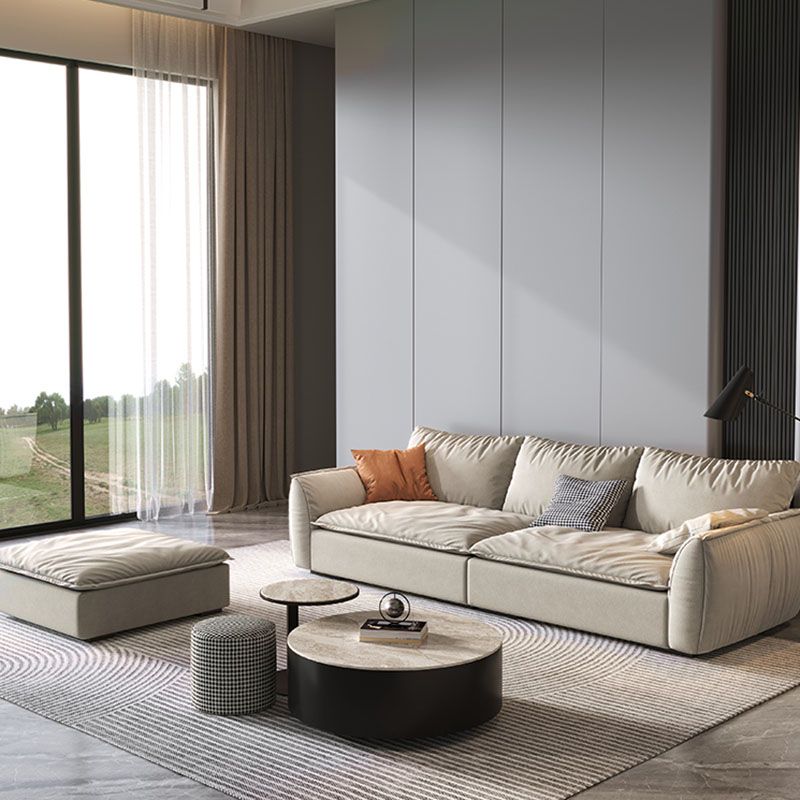 Stain Resistant Stationary Slipcovered Faux Leather Cushions Settee Clearhalo 'furn' 'furn_sofas' 'Furniture' 'Living Room Furniture' 'Sofa' 'sofas' 1200x1200_fdb7694d-5d39-4e3f-949b-8d3e7d7c1314