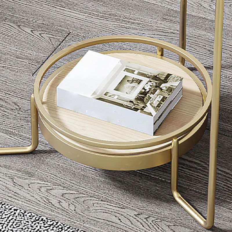 23.6" Tall Round Glass Top Side Table Iron Frame Base End Table with Shelf Clearhalo 'Coffee & Accent Tables' 'End & Side Tables' 'end_side_tables' 'furn' 'furn_end_side_tables' 'Furniture' 'Living Room Furniture' 1200x1200_fdb8cc48-a3cc-4a64-858b-9aa324540b09