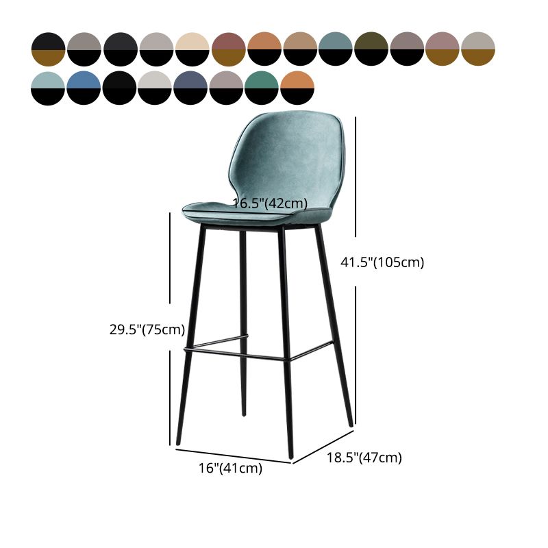 Scandinavian Footrest Matte Finish Barstool Restaurant Leather Stool Clearhalo 'Bar Furniture' 'Bar Stools' 'bar_stools' 'furn' 'furn_bar_stools' 'Furniture' 'furniture_bar_stools' 'Kitchen & Dining Furniture' 1200x1200_fdb9d7b6-2170-406f-9ab3-a39bfd7f0c7a