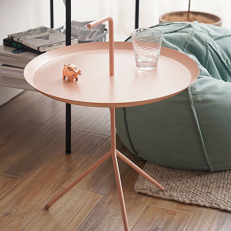 21.6"/25.5" Tall Metal Pedestal End Table Round Tray Top Side End Table Clearhalo 'Coffee & Accent Tables' 'End & Side Tables' 'end_side_table' 'Furniture' 'furniture_end_side_table' 'Living Room Furniture' 1200x1200_fdba4d48-277f-4f68-9a7e-6f4a5a21e2f2