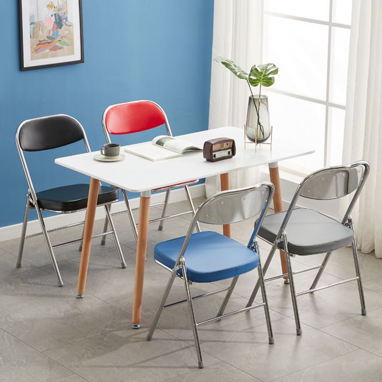 Modern Indoor-Outdoor Metal Side Chair Home Armless Cushioned Open Back Dining Side Chair Clearhalo ' kitchen&dining_furn' 'Dining Chairs' 'Dining Tables & Seating' 'dining_chair' 'furn' 'furn_dining_chair' 'Furniture' 'furniture_dining_chair' 'Kitchen & Dining Furniture' 'kitchen' 1200x1200_fdba6c90-d984-4e55-b285-eab10405efec