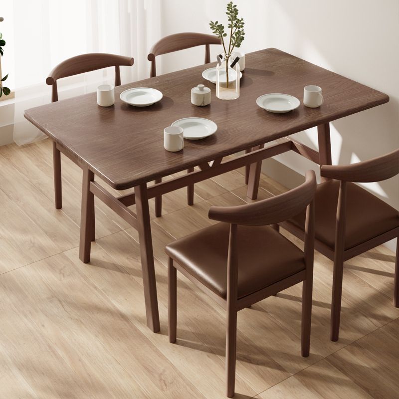 Nordic Wood Dining Table Dining Rectangle Table with Metal Legs Clearhalo 'Dining Tables & Seating' 'Dining Tables' 'dining_table' 'furn' 'furn_dining_table' 'Furniture' 'Kitchen & Dining Furniture' 1200x1200_fdbec7e7-3e15-425d-8d63-90826db56e76