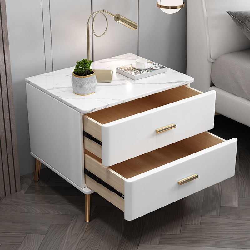 Glam 2 tiroirs accent table table de chevet antique