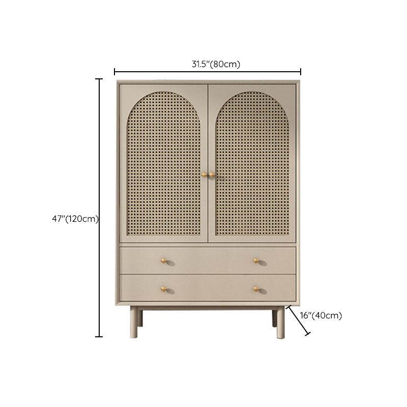 Contemporary Solid Wood Accent Cabinet Beige 2/4-Drawer Chest with Rattan Accent Clearhalo 'Cabinets & Chests' 'cabinets_chests' 'furn' 'furn_cabinets_chests' 'Furniture' 'Living Room Furniture' 1200x1200_fdbfac1c-1b98-494d-b7da-56fcb694d79d