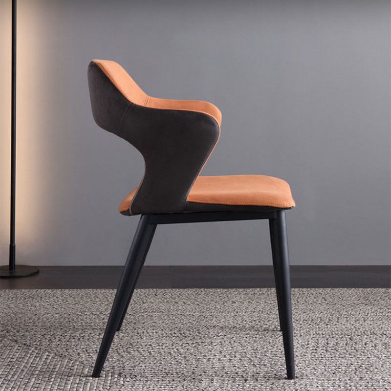 Upholstered Dining Chairs Industrial Open Back Arm Dining Chairs for Home