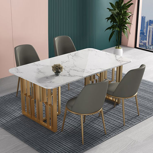 Glam 1/4/5/7 Pieces Dining Set Rectangular Standard-Height Dining Set Clearhalo 'Dining Room Sets' 'Dining Tables & Seating' 'dining_room_set' 'furn' 'furn_dining_room_set' 'Furniture' 'furniture_dining_room_set' 'Kitchen & Dining Furniture' 'kitchen&dining_furn' 'kitchen' 1200x1200_fdc31a38-74c6-4fa4-953a-ae5bfc93cd00