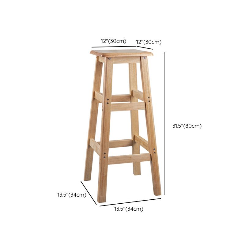 Contemporary Backless Square Seat Indoor Solid Wood Bar Stool Clearhalo 'Bar Furniture' 'Bar Stools' 'bar_stools' 'furn' 'furn_bar_stools' 'Furniture' 'Kitchen & Dining Furniture' 1200x1200_fdc33bf8-afed-4d13-839d-7496d3e95f32