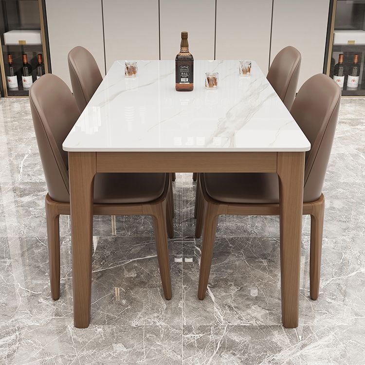Rectangle Dining Site Table Midcentury Style Stone Dinner Room Kitchen Table Clearhalo ' dining_table' 'Dining Tables & Seating' 'Dining Tables' 'furn' 'furn_dining_table' 'Furniture' 'furniture_dining_table' 'Kitchen & Dining Furniture' 'kitchen&dining_furn' 'kitchen' 'kitchen_dining_table' 1200x1200_fdc417bc-3b14-469e-9e9b-34d6a26c5dfc