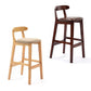 Scandinavian Rubberwood Upholstered Bar Stools Matte Finish Footrest Stool Clearhalo 'Bar Furniture' 'Bar Stools' 'bar_stools' 'Furniture' 'furniture_bar_stools' 'Kitchen & Dining Furniture' 1200x1200_fdc5348f-fd21-4566-a8ea-5d67007fced0