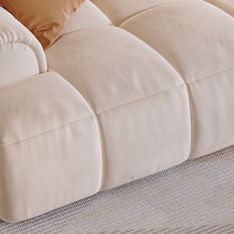 Contemporary Beige Round Arm Standard Sofa Tight Back Suede Couch with Pillows Clearhalo 'furn' 'furn_sofas' 'Furniture' 'furniture_sofas' 'Living Room Furniture' 'Sofa' 'sofas' 1200x1200_fdc60e4c-1647-4f60-89d5-018696c2a6ee